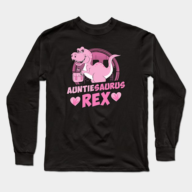 Auntiesaurus Rex Tyrannosaurus Long Sleeve T-Shirt by Tenh